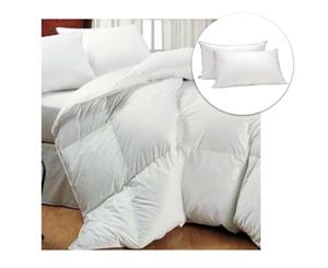 Royal Comfort Single VALUE COMBO Duck Feather & Down Quilt + Twin Pillows Set