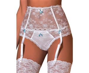 Roza Fifi White Lace Suspender Belt