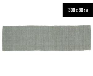 Rug Culture 300x80cm Maple & Elm Natural Fibre Chunky Knit Jute Runner Rug - Blue