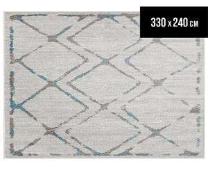 Rug Culture 330x240cm Metro Diamond Rug - Blue/Grey