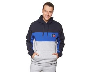 Russell Athletic Men's Contrast Panel Hoodie - Navy/Cobalt/Ash Marle