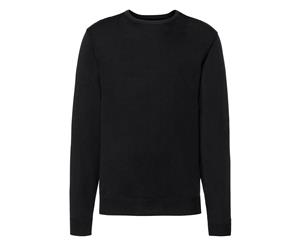 Russell Collection Mens Crew Neck Knitted Pullover Sweatshirt (Black) - RW6079