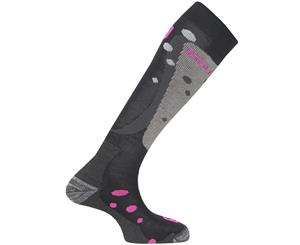 Salomon Womens/Ladies Divine Cushioned Ski Socks (Black/Neon Pink) - HZ134