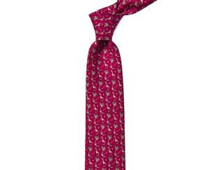 Salvatore Ferragamo Purple Giraffes Silk Tie