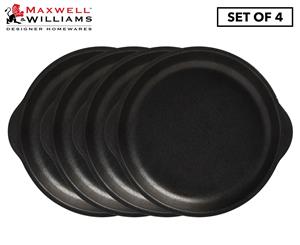 Set of 4 Maxwell & Williams Caviar Serving Plate w/ Handles - Black