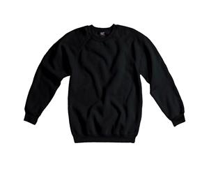 Sg Mens Raglan Sleeve Crew Neck Sweatshirt (Black) - BC1069