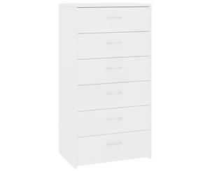 Sideboard with 7 Drawers White 50x34x96cm Chipboard Storage Organiser