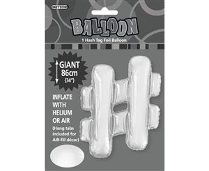 Silver # Alphabet Foil Balloon 86cm