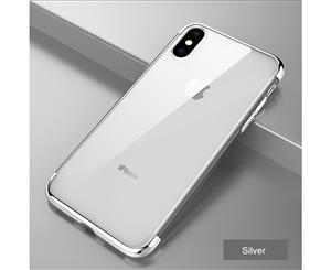 Silver For Apple iPhone XR Premium Slim Plating Shinning TPU Gel case cover