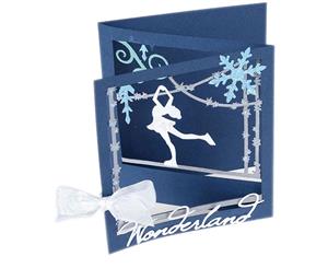 Sizzix Thinlits Dies By Lindsey Serata-Ice Skater Tri-Fold Card