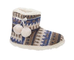 Slumberzzz Womens/Ladies Christmas Boot Slippers (Blue/Gold) - SL726