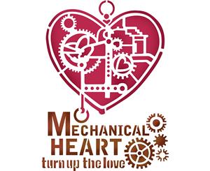 Stamperia Stencil D 7.87&quotX5.91"-Mechanical Heart