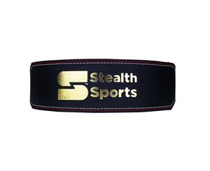 Stealth Sports WeightLifting Gym Leather belt 4 inches Black