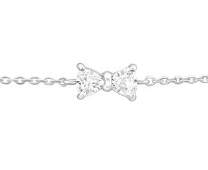 Sterling Silver Cubic Zirconia Bow Bracelet