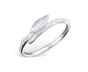 Sterling Silver Leaf Midi Ring