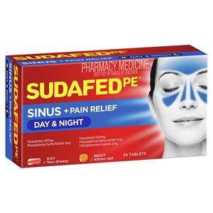 Sudafed PE Sinus Day+Night Relief 24 Tablets