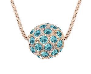 Swarovski Crystal Elements - Shamballa Ball Necklace - 5 Colours - Gold Plate - Valentine's Day Gift Idea - Sea Blue