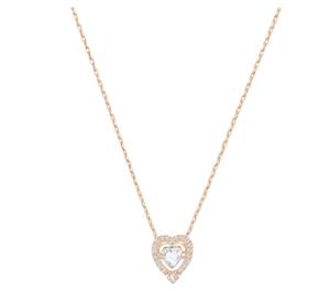 Swarovski Love Heart Crystal Rose Gold Necklace