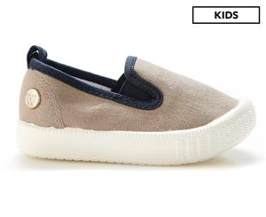 Walnut Melbourne Boys' Charlie Shoes - Taupe/Navy