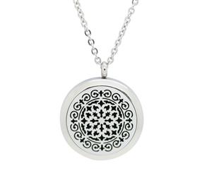 Whimsical Design Aromatherapy Essential Oil Diffuser Necklace - Silver 30mm - Free Chain - Valentine's Day Gift