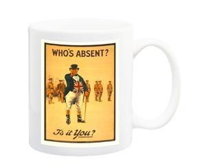 Who Is Absent War Poster Mug - 11 Fluid Oz