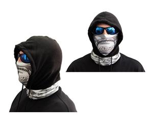 Wilson Grey Camo Hooded Head Scarf - UPF 15+ Sun Protection