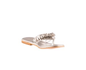 Womens Capture Kitty Sandal Flat Silver