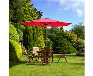 Yescom 2.7m Patio Umbrella Aluminum Crank Tilt Outdoor Market Yard Beach Garden Red