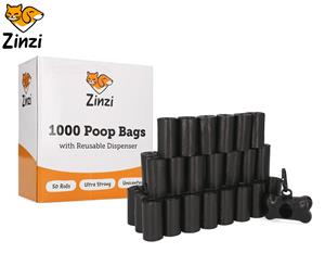 Zinzi 1000 Poop Bags w/ Reusable Dispenser