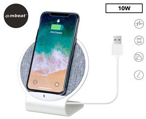 mbeat Aurora 10W Aluminium Wireless Charging Stand - White/Grey