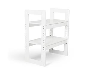 2 Tier Shoe Rack Adjustable Bathroom Kitchen Storage Holder Orgainser Shelf Stand White Wooden