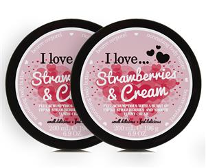 2 x I Love Body Butter Strawberries & Cream 200mL