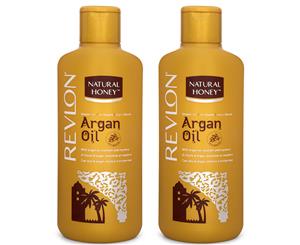 2 x Revlon Natural Honey Shower Gel Argan Oil 650mL