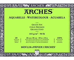 20 x Arches Aquarelle Watercolour Block - NOT - 300gsm/140lb - 260 x 360mm (10 x 14")