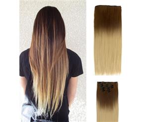 22" Two Tone Ombre Ash Quality Synthetic Hair Straight 7Piece 16Clips 03