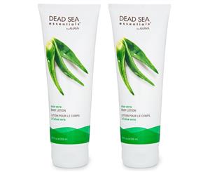 2x Ahava Dead Sea 250ml Essentials Aloe Vera Soothing/Skin Hydrate Body Lotion