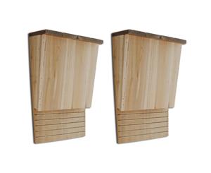 2x Solid Wood Bat Nesting Box 22x12x34cm House Home Garden Pest Control