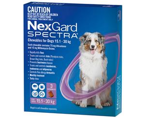 3pk NexGard Spectra Tick Flea & Heartworm Treatment Chews For Large Dogs 15.1-30kg