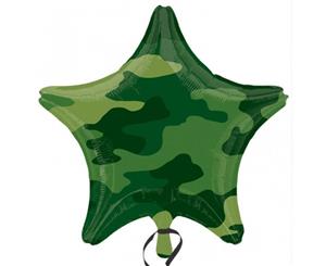 45cm Camouflage Star Foil Balloon