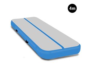 4m x 2m Airtrack Tumbling Mat Gymnastics Exercise Air Track Grey Blue