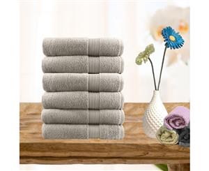 6 Piece Ultra-light Cotton Face Washer in Beige