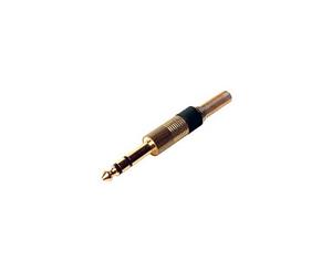 6.3Mm Gold Stereo Phono Plug Black - Spring Protection