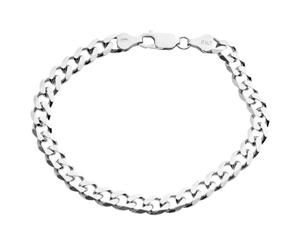 925 Sterling Silver Curb Chain Bracelet - 6.7mm