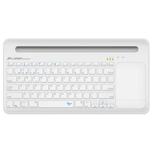 ALCATROZ Xplorer Dock 2 (White/Grey) Bluetooth Docking Keyboard with Trackpad