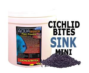 AQUAmunch Cichlid Bites Aquarium Aqua Fish Food Pellet Mini 9kG 1.5MM Sinking