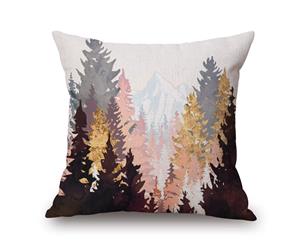 Abstract Watercolor Landscape Painting on Cotton&linen Pillow Cover 84451