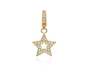 Affinity Open Star Charm with Swarovski Crystals - 16k Gold Plated