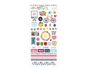 American Crafts - Amy Tan Slice Of Life Collection - Cardstock Stickers With Glitter Accents