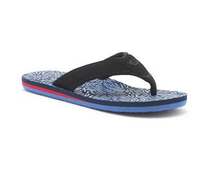 Animal Mens Jekyl Swim PU Nubuck Spandex Lined EVA Flip Flop Sandals - Lakewood Blue