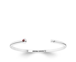 Arizona Coyotes Garnet Cuff Bracelet For Women In Sterling Silver Design by BIXLER - Sterling Silver